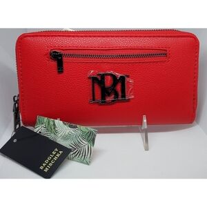 Wallet Womens BADGLEY MISCHKA Bright Red Zip Around NWT